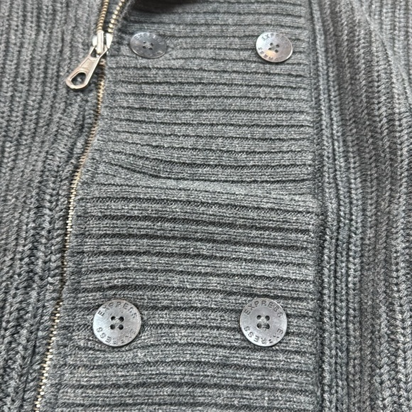 NEW Vintage 2011 express chunky double breast button knit heavy sweater XL gray - Picture 8 of 12